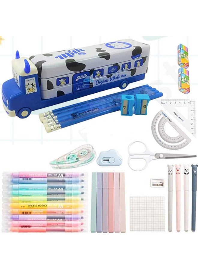 فنبلاست صندوق أقلام فن بلاست للأطفال مع إطارات متحركة ومبراة لشاحنة الأطفال، صندوق هندسي للأطفال والفتيات (متعدد الألوان) - Image 3