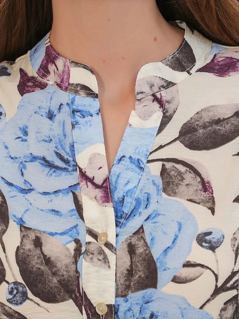 Big Dart  BDART Floral Maxi Dress With Mandarin Collar for Women | Best Price UAE