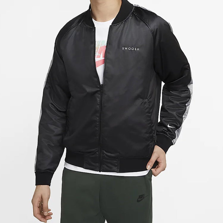 Nike Reversible Woven Jacket Black Gray 'Black Grey' - Image 4