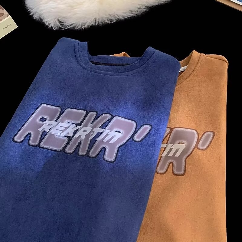 American-Style High Street Heavy Suede Short-Sleeved T-Shirt Men'S Summer Style Top Clothes Fashionable Brand Loose T-Shirt - Image 5