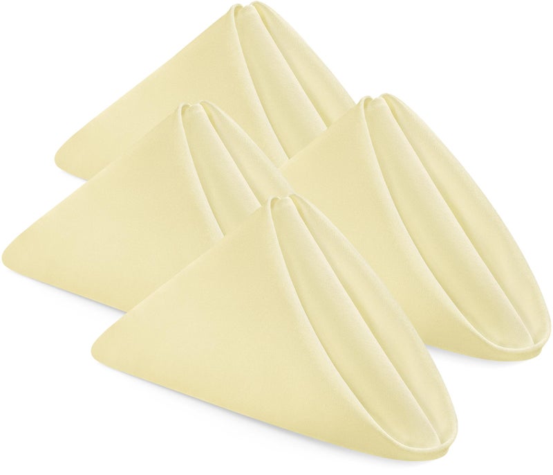 Utopia Home 24 Pack Ivory Cloth Napkins 17x17 Inches 100 Polyester Hemmed Edges Washable and Reusable Ideal for Parties Weddings and Dinners