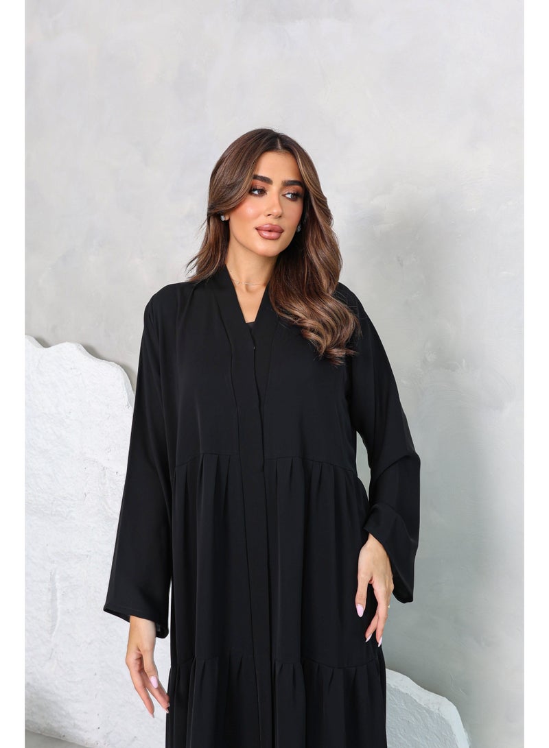 عباية كورية فاخرة أنيقة باللون الأسود من نيدا للنساء، فستان ماكسي محتشم - Image 5