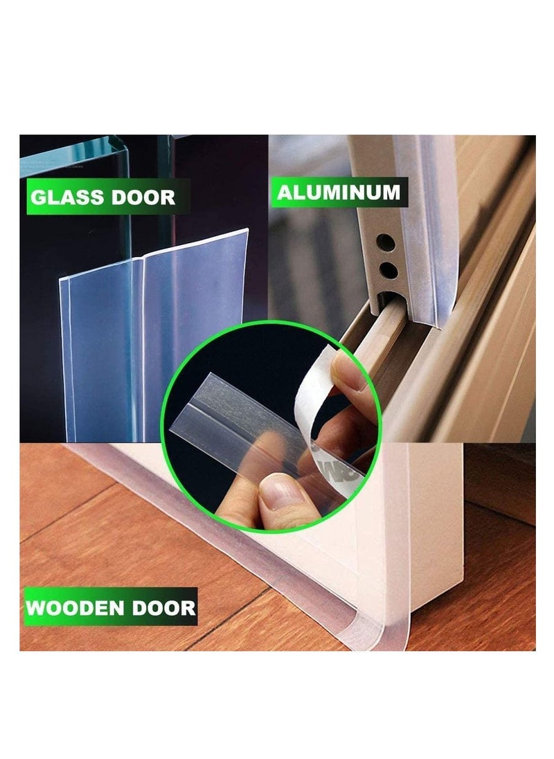 TYCOM - Silicone Seal Strip and Weather Stripping with Self Adhesive for Bottom of Doors Door Draft Stopper 3M Weather Stripping Door Bottom Gap Replacement Strip Roll Soundproof 45MM. - Image 1