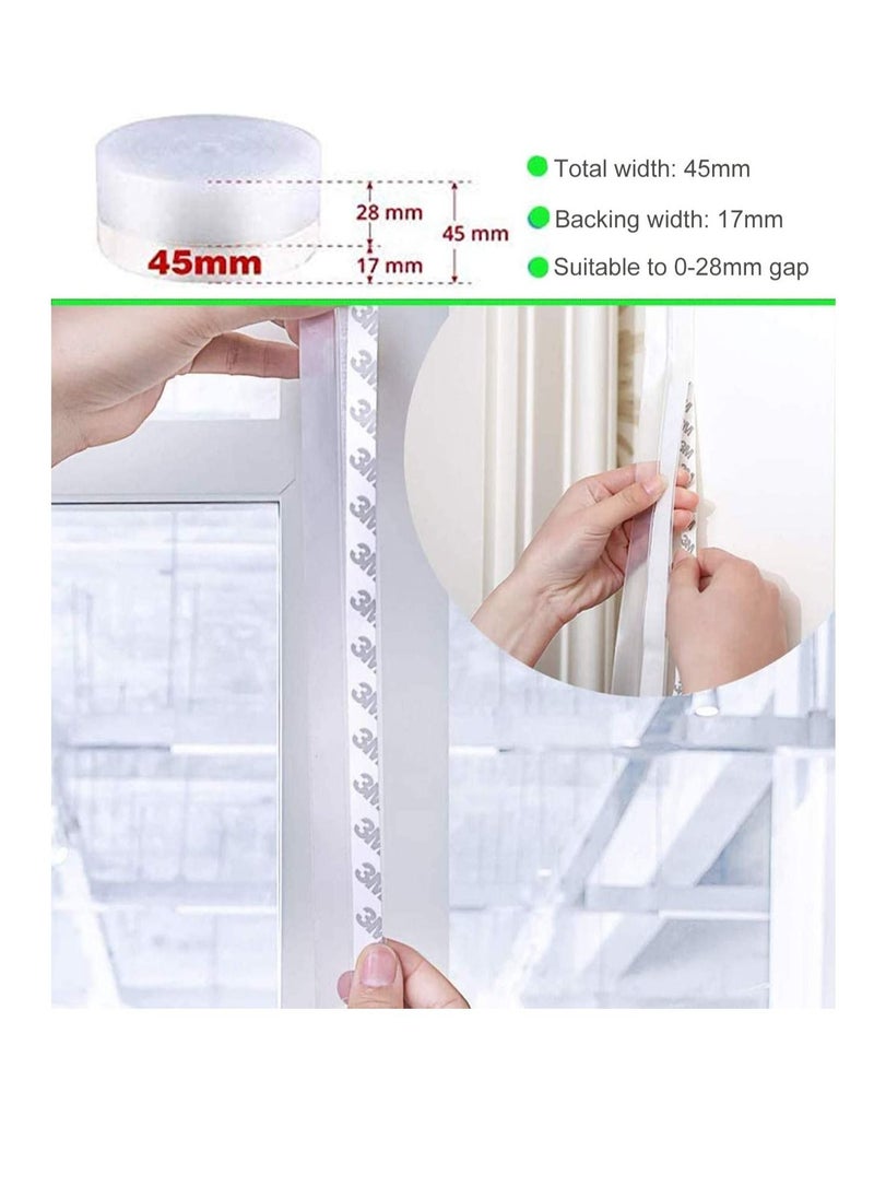 TYCOM - Silicone Seal Strip and Weather Stripping with Self Adhesive for Bottom of Doors Door Draft Stopper 3M Weather Stripping Door Bottom Gap Replacement Strip Roll Soundproof 45MM. - Image 1