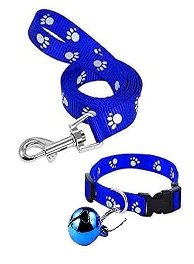 D&C PAWS Imported Paw Print Dog Puppy Nylon Leash Collar Set for Small Breed Dog Puppy & Cat Collar Leash Set Colorful Paw Printed Collar for Small Dogs (Color As Per Available) - Image 3
