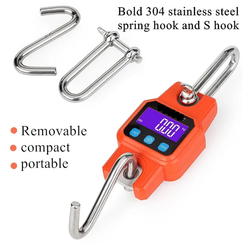 Hanging Scale, 300kg/50g Crane Scale Rechargeable Digital Hanging Hook Scales Electronic Weight Heavy Duty Weight.(Black) - Image 5