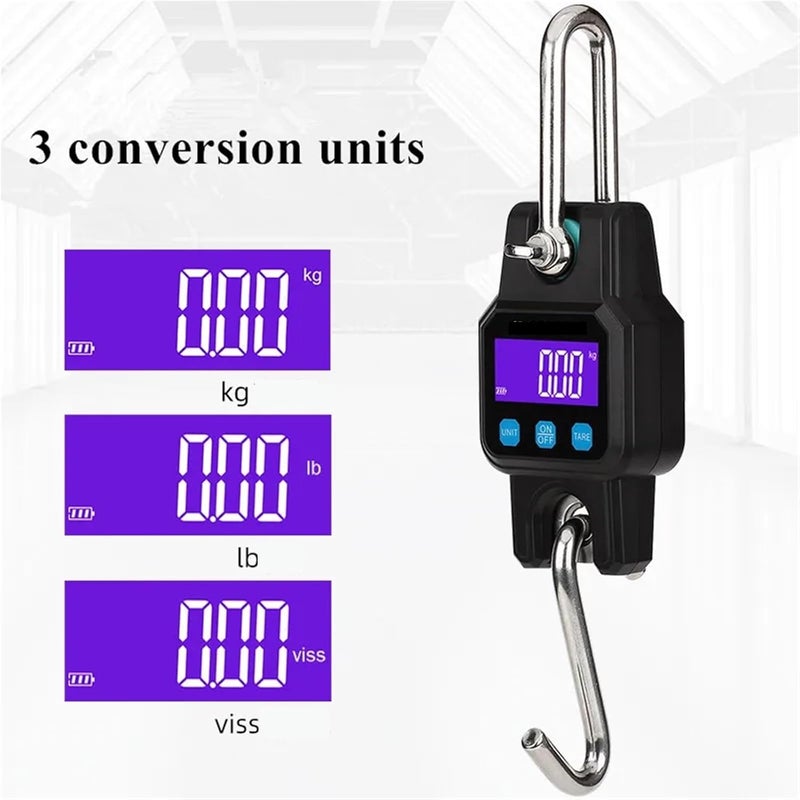 Hanging Scale, 300kg/50g Crane Scale Rechargeable Digital Hanging Hook Scales Electronic Weight Heavy Duty Weight.(Black) - Image 4