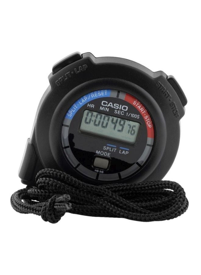 Casio HS-3V-1RDT Water-Resistant Digital Stopwatch Men's Watch, Black, 62 x 64 x 17 cm - Image 1
