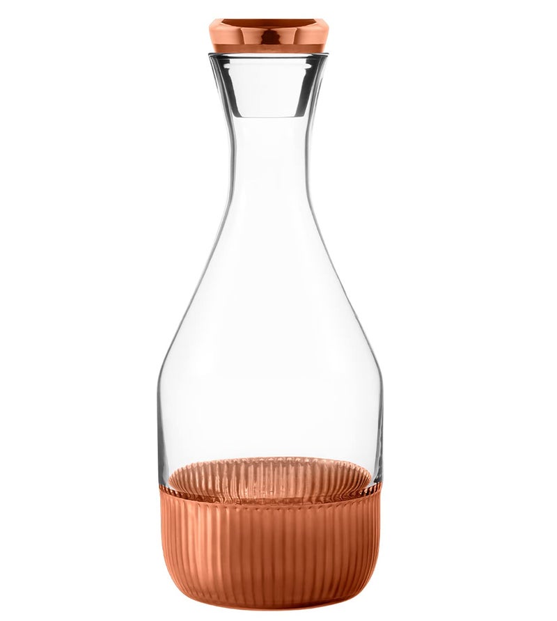 Shaze Shaze The Nova Carafe with Pair of Tumbler Stopper Borosilicate Crystal Glass Carafe Serveware Color Rose Gold  - Image 4