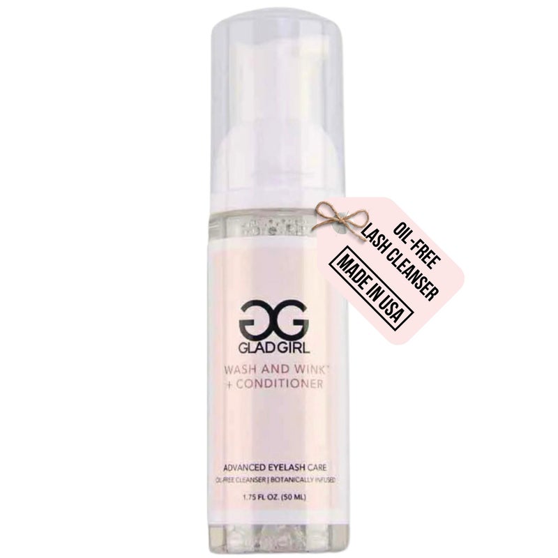 GladGirl Eyelash Extension Cleanser Wash And Wink  Lash Shampoo and Conditioner  NonIrritating Foaming Liquid 50 ml
