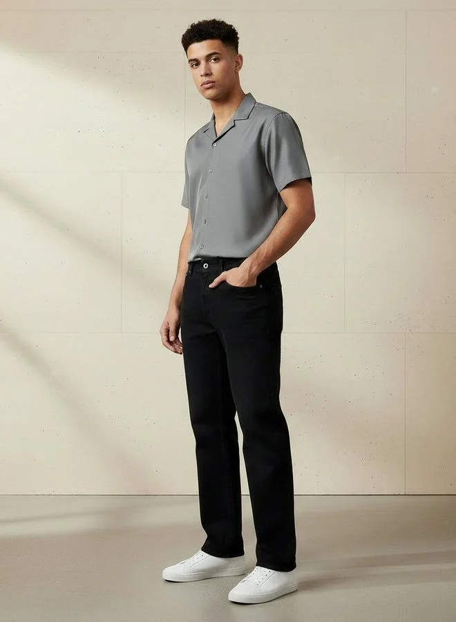 Splash FAV BLACK Men Straight Fit Mid Rise Jeans for Men | Best Price UAE