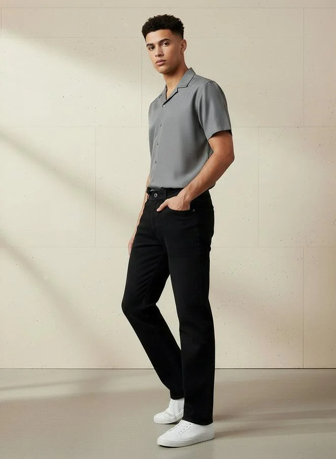 Splash FAV BLACK Men Straight Fit Mid Rise Jeans for Men | Best Price UAE