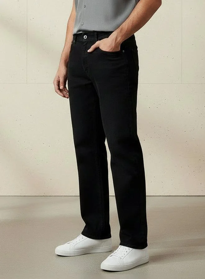 Men Straight Fit Mid Rise Jeans