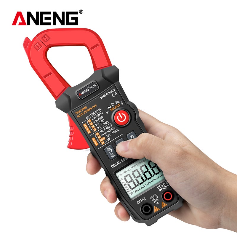 ANENG Digital Clamp Meter AC/DC Current Clamp True-RMS Multimeter Auto-Ranging Multi Tester with Amp Volt Ohm Resistance Capacitance Continuity Diode Temperature Frequency NCV Tests for Automotive Electronic HVAC Tech - Image 4