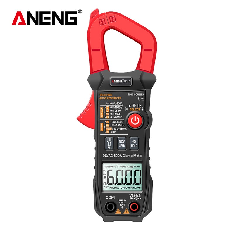 ANENG Digital Clamp Meter AC/DC Current Clamp True-RMS Multimeter Auto-Ranging Multi Tester with Amp Volt Ohm Resistance Capacitance Continuity Diode Temperature Frequency NCV Tests for Automotive Electronic HVAC Tech - Image 1