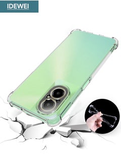 IDEWEI Realme C67 Case, Designed for Realme C67 4G Case, Realme C67 Cover with Four Corner Anti-Fall Airbags, Slim Flexible TPU Rubber Soft Silicone Back Cover for Realme C67 4G (Clear)  - Image 1