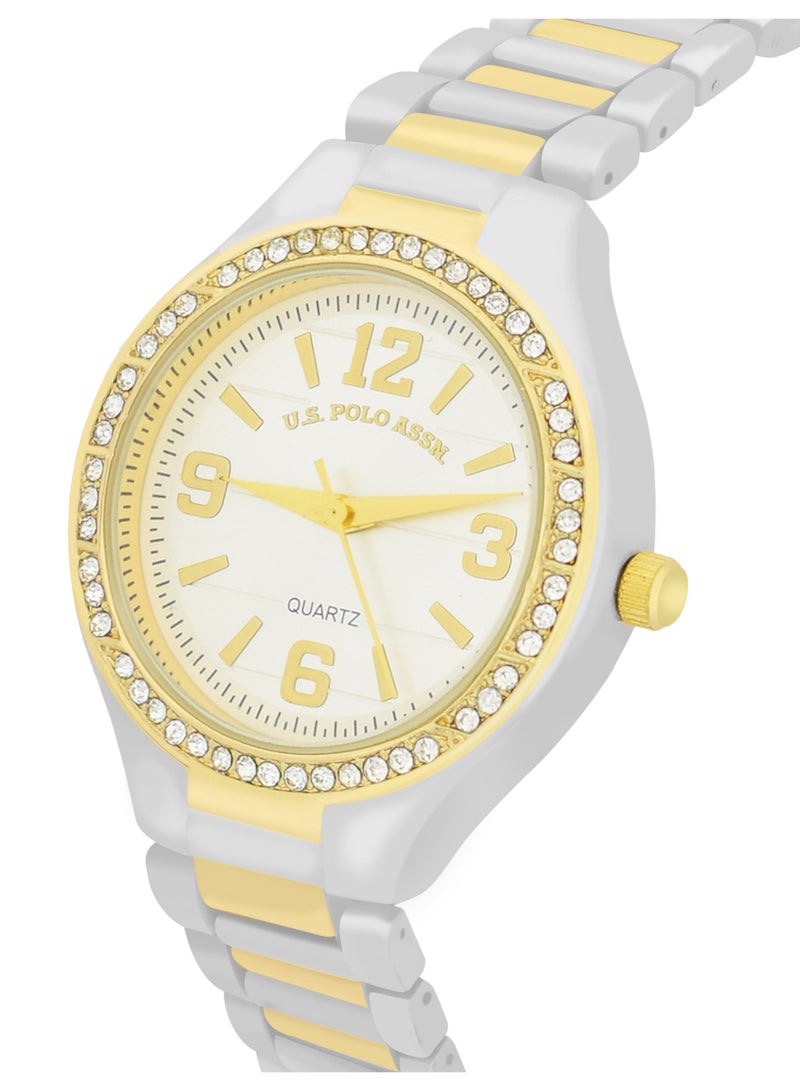 U.S. Polo Assn. Women's Quartz Analog dual tone plated watch and bracelet set  - Image 2