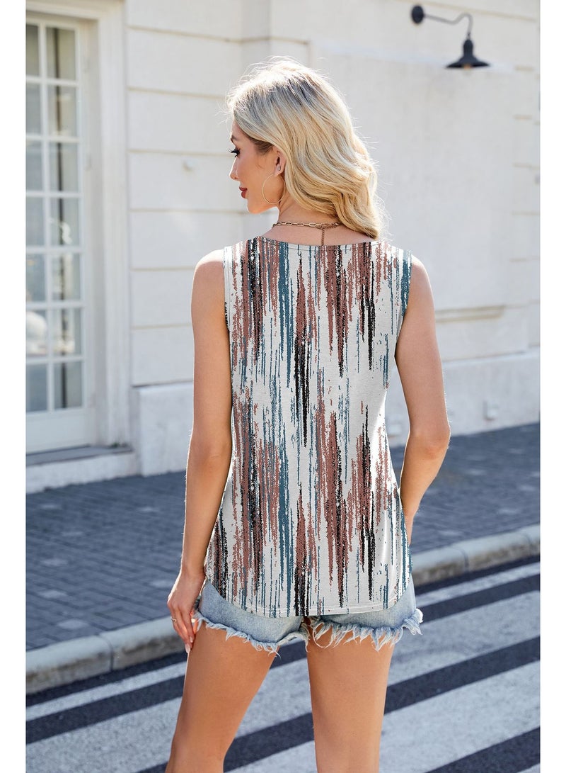 general OFEEFAN Women's Side Slit Tank Tops Flowy Sleeveless Shirts Loose Fit Scoop Neck Tops Basic Casual - Image 2