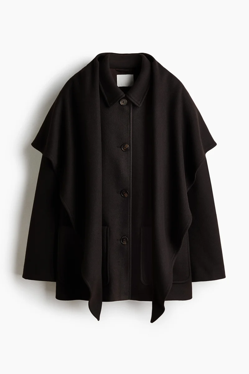 H&M  Oversized scarf-detail coat for Women | Best Price UAE