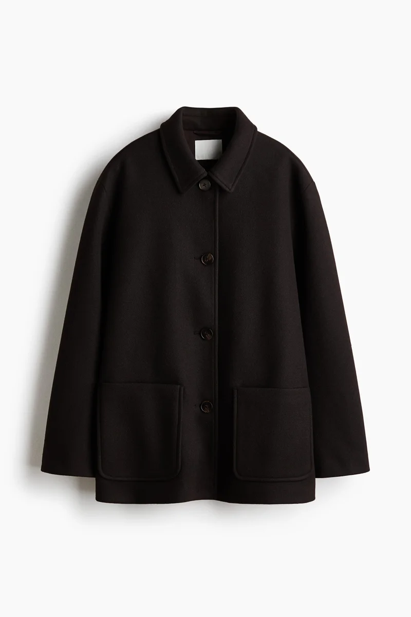 Oversized scarf-detail coat