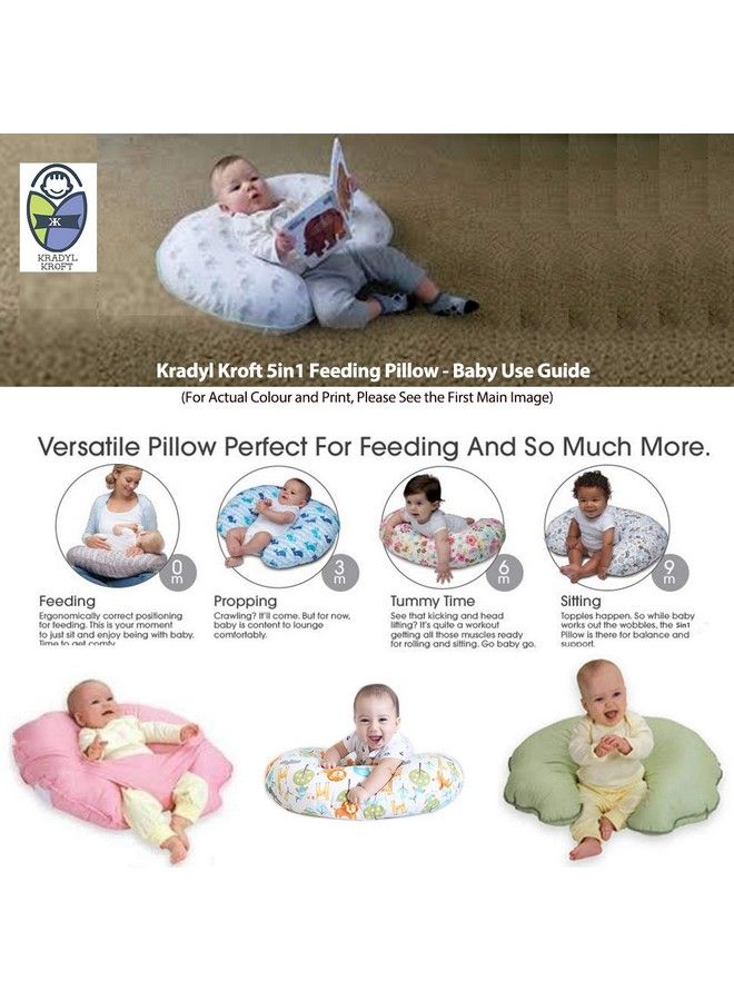 Kradyl Kroft 5In1 Baby Feeding Pillow Beige With Detachable Cover (Alpha) (Kk5In1 222) - Image 5