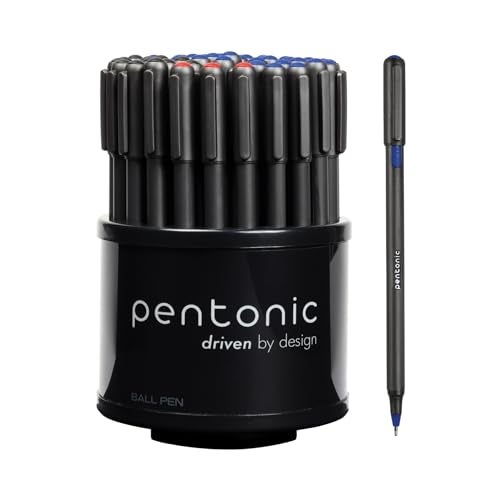 linc Pentonic Ballpoint Pens In Pen Organizer, Bulk 50 Count, Assorted Colored Ink (Red, Black, Blue), 1.0 mm Medium Point, Smooth Writing (PEN12086) - Image 4