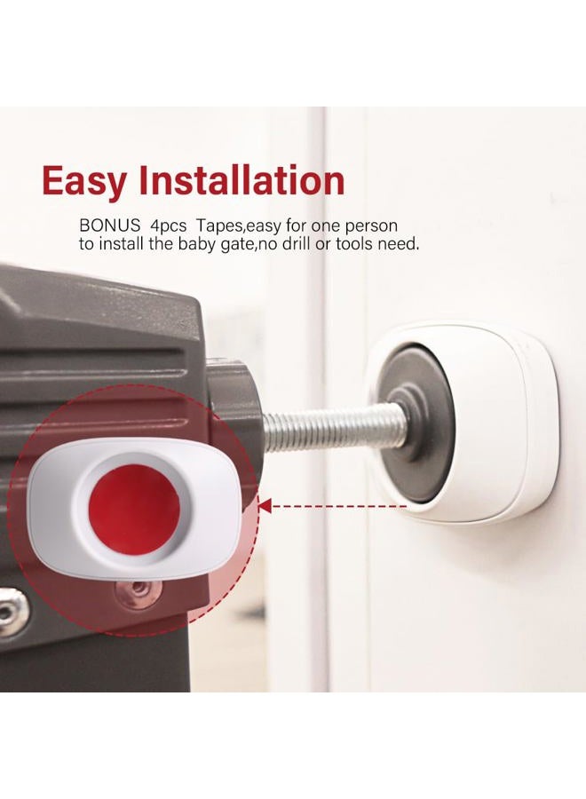 Eudemon Safety Baby Gate Wall Protector Wall Saver for Pressure Mounted Gate Protect Walls/Baseboard/Stairs/Door Frame/Doorways Work on Pet & Dog Gates Easy to Install (White, 4 Pack) - Image 2