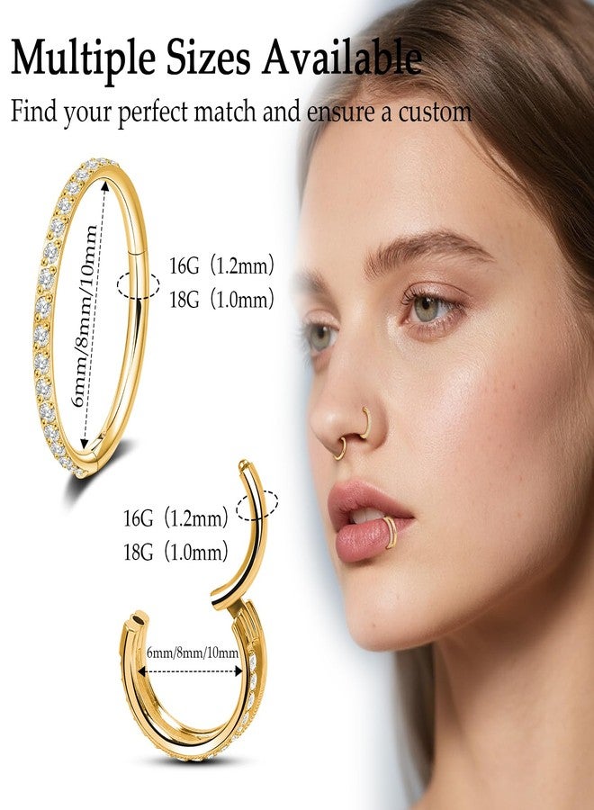 limerencia Titanium Earrings, 3PCS Double Hoop Nose Rings Titanium for Women Men, 16/18G Cartilage Earrings for Helix, Rook, Tragus, Daith, Conch,Implant Grade Piercing Jewelry 6/8/10mm - Image 5
