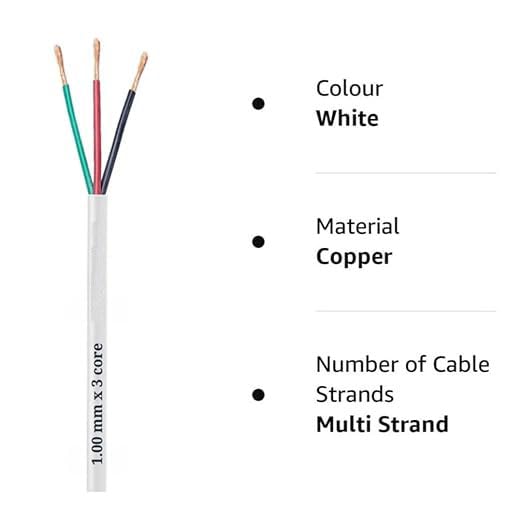 LEKORED 10 Sq mm 3 Core Round Copper Wires Cables for Home Domestic Industrial Electrical Connections 5 METER - Image 3