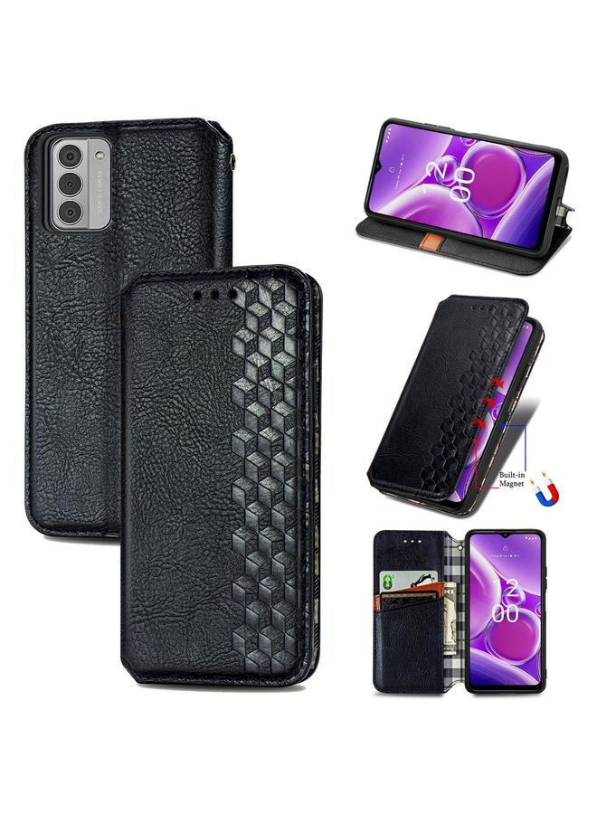 S-TOP Case For Nokia G42 Cubic Grid Pressed Magnetic Leather Phone Case - Image 1