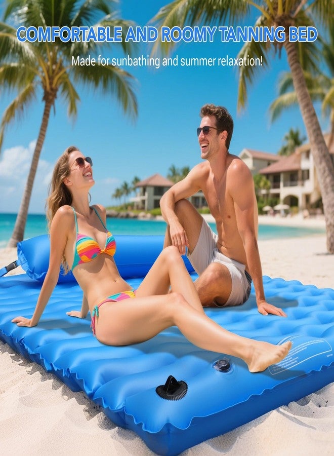Pafolo 2-Person Inflatable Pool Float Adult, 71'' x 71'' Large Pool Lounger Float River Tube with Headrest, Adult Heavy Duty Pool Floats Mat for Swimming Pool, Raft for Pool Party, Lake, Beach, River - Image 3
