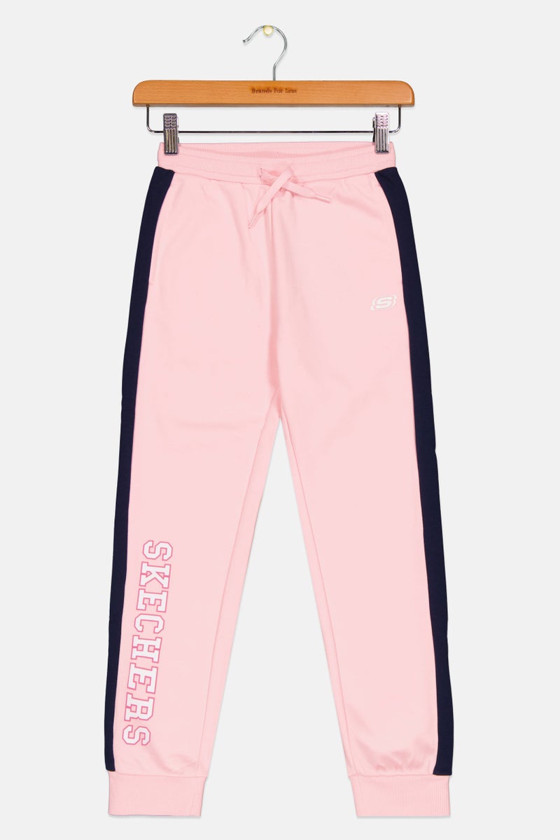 SKECHERS Kids Girl Sportswear Fit Brand Logo Sweatpants, Pink - Image 1