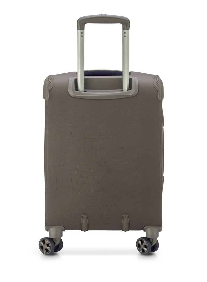 DELSEY Paris Helium DLX 55cm Softcase 4 Double Wheel Expandable Cabin Luggage Trolley Mocha