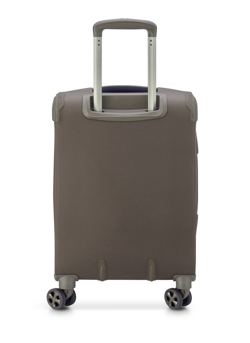 DELSEY Paris Helium DLX 55cm Softcase 4 Double Wheel Expandable Cabin Luggage Trolley Mocha  - Image 4