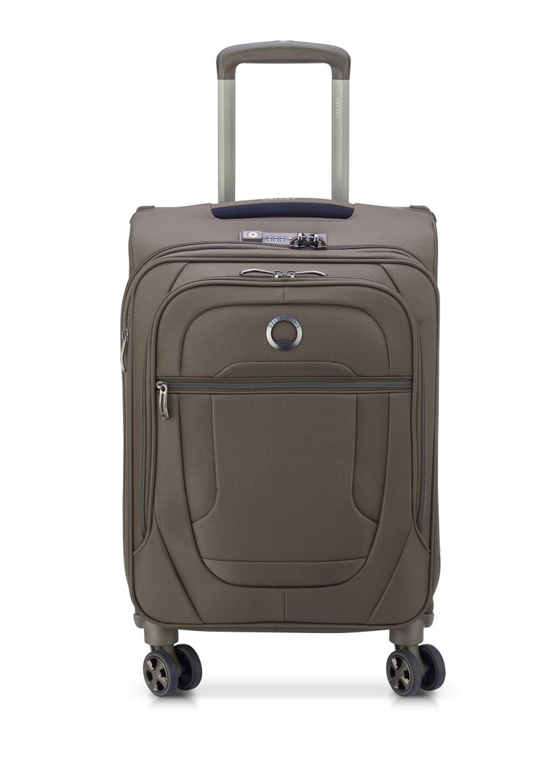 DELSEY Paris Helium DLX 55cm Softcase 4 Double Wheel Expandable Cabin Luggage Trolley Mocha  - Image 1