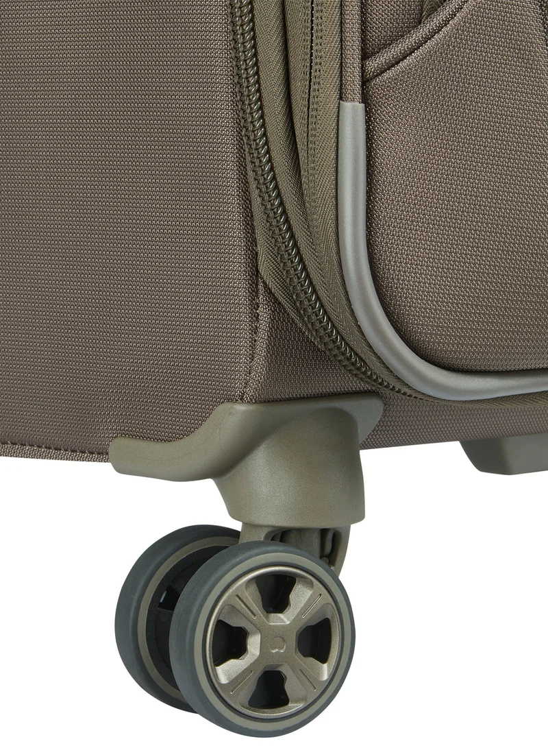 DELSEY Paris Small Helium DLX 2.0 - 55 Cm Softcase 4-Double Wheeled Expandable Cabin Luggage Trolley - Mocha  | Best Price UAE