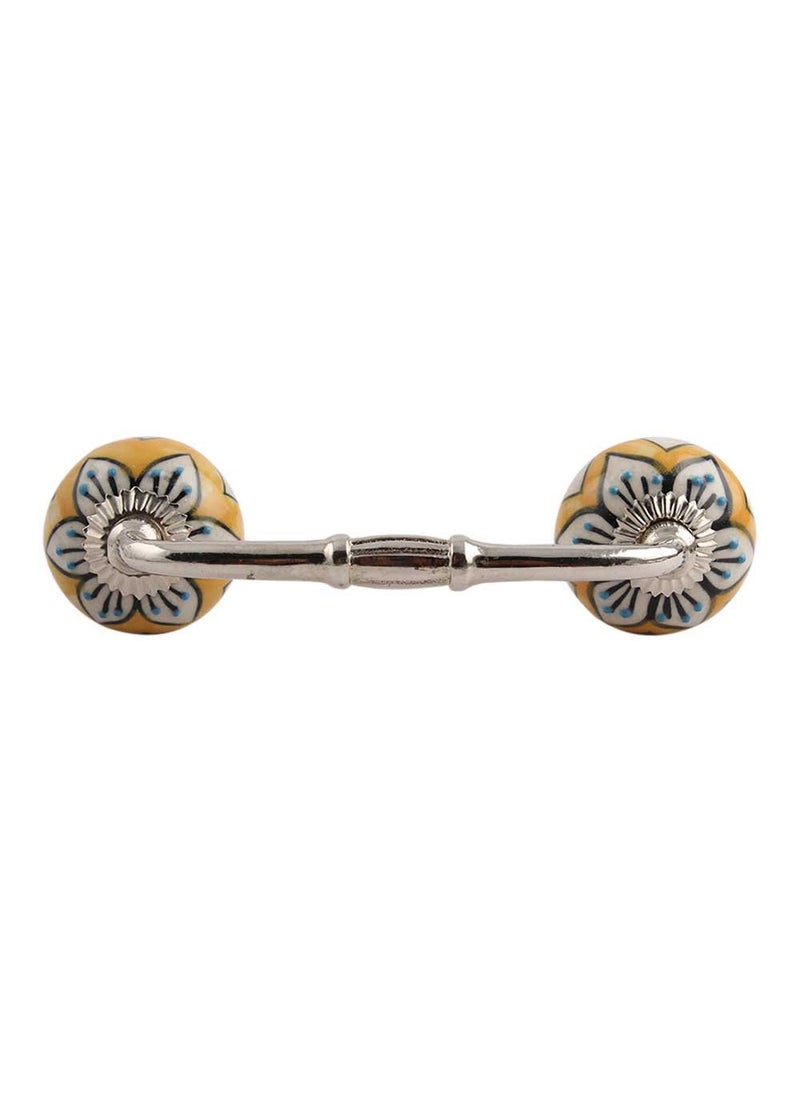 Indian-Shelf IndianShelf 1 Pack Ceramic Drawer Handles for Cabinets and Drawers Blue Dresser Pulls for Door Silver Hardware 8 Hole to Hole BH201CK742 