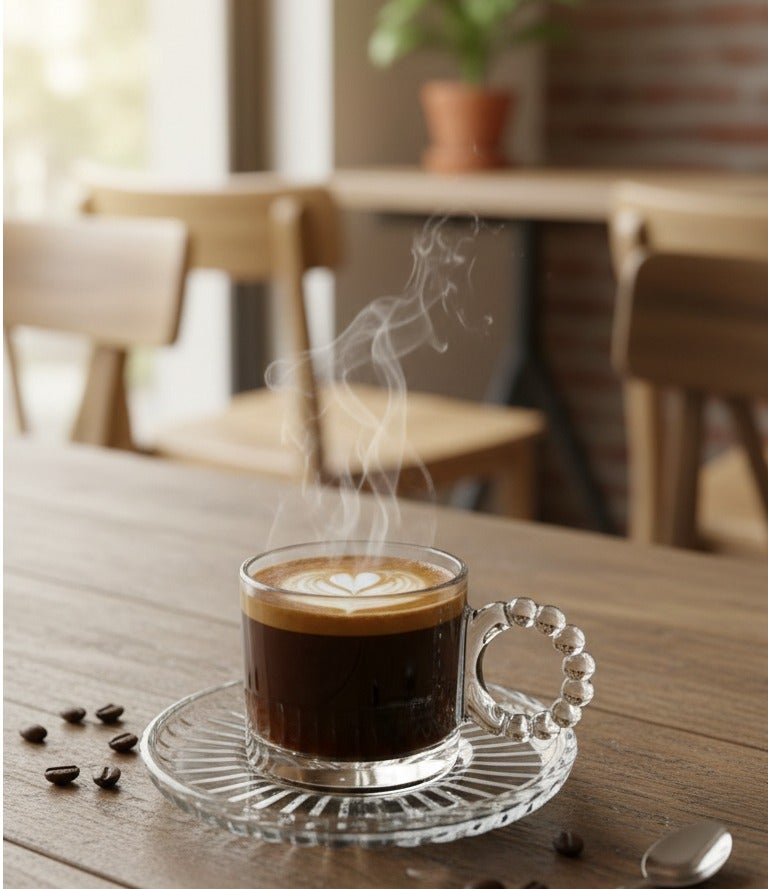 Coffee cup Set with plates 12 Pieces (6 cups + 6 plates) - Image 2