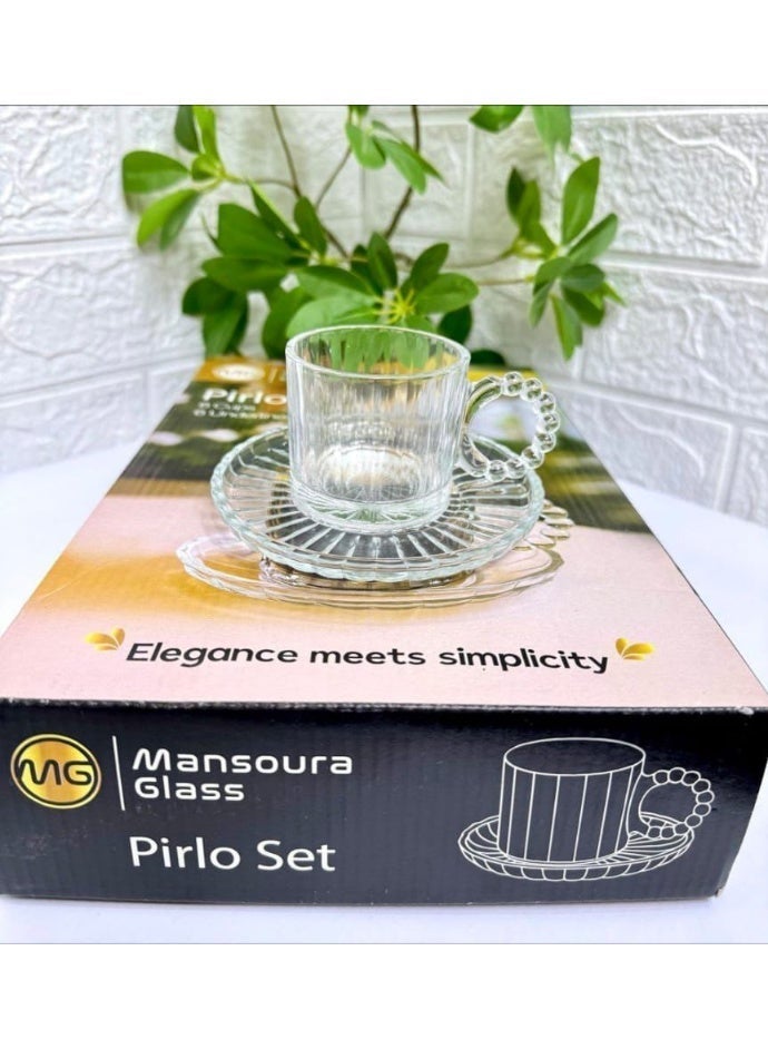 Coffee cup Set with plates 12 Pieces (6 cups + 6 plates) - Image 4