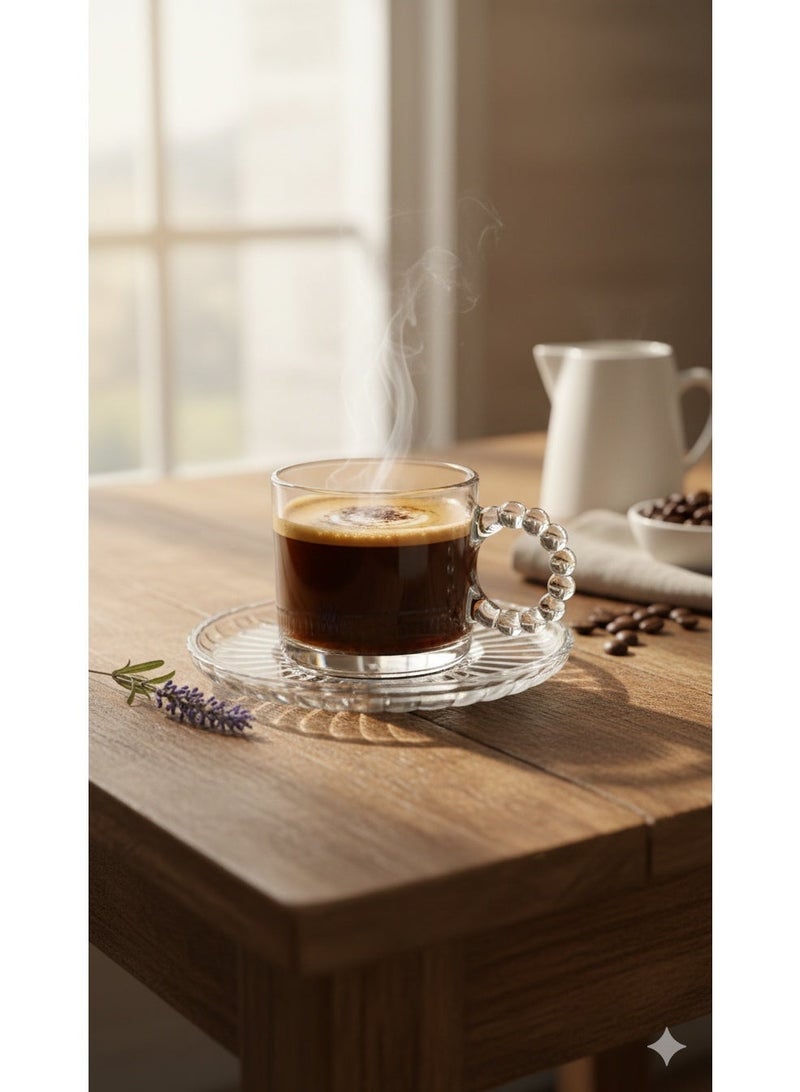 Coffee cup Set with plates 12 Pieces (6 cups + 6 plates) - Image 4