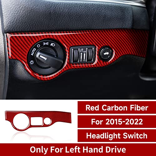 BRMYL Car Headlight Switch Control Cover Decals for 2015-2023 Dodge Challenger Accessories Carbon Fiber Stickers - Image 2