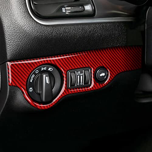 BRMYL Car Headlight Switch Control Cover Decals for 2015-2023 Dodge Challenger Accessories Carbon Fiber Stickers - Image 5