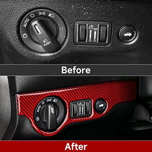 BRMYL Car Headlight Switch Control Cover Decals for 2015-2023 Dodge Challenger Accessories Carbon Fiber Stickers - Image 3