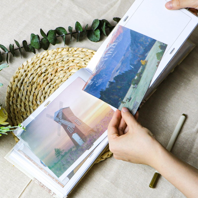 Holoary Photo Album 4x6  Picture Album Holds 50 Horizontal Photos  Memo Writing Area for Each Pocket  Printing Cover Small Photo Book with Front Window  Small Photo Album for Travel Vacation Adventure - Image 3