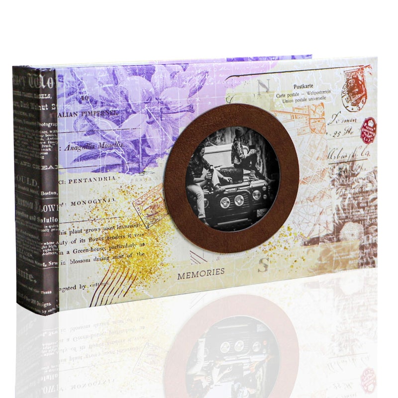Holoary Photo Album 4x6  Picture Album Holds 50 Horizontal Photos  Memo Writing Area for Each Pocket  Printing Cover Small Photo Book with Front Window  Small Photo Album for Travel Vacation Adventure - Image 1