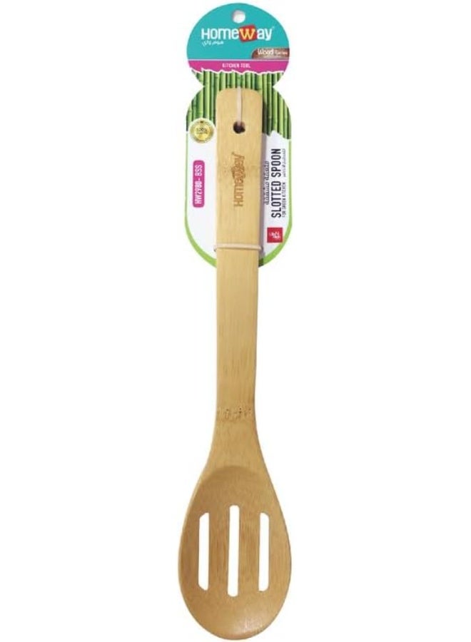 هومواي ملعقة هوم واي المصنوعة من الخيزران ذات الفتحات - أداة مطبخ صديقة للبيئة وعملية - HW2980 - Image 2