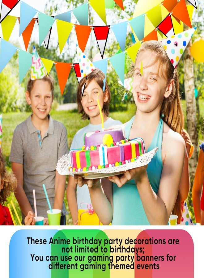 اودين لافتة حفلات أنمي من أوداين، 5 قطع، لافتة مثلثة ملونة، زينة عيد ميلاد متعددة الألوان، مناسبة لأعياد الميلاد والمناسبات الخارجية، ديكور معلق للحفلات - Image 5