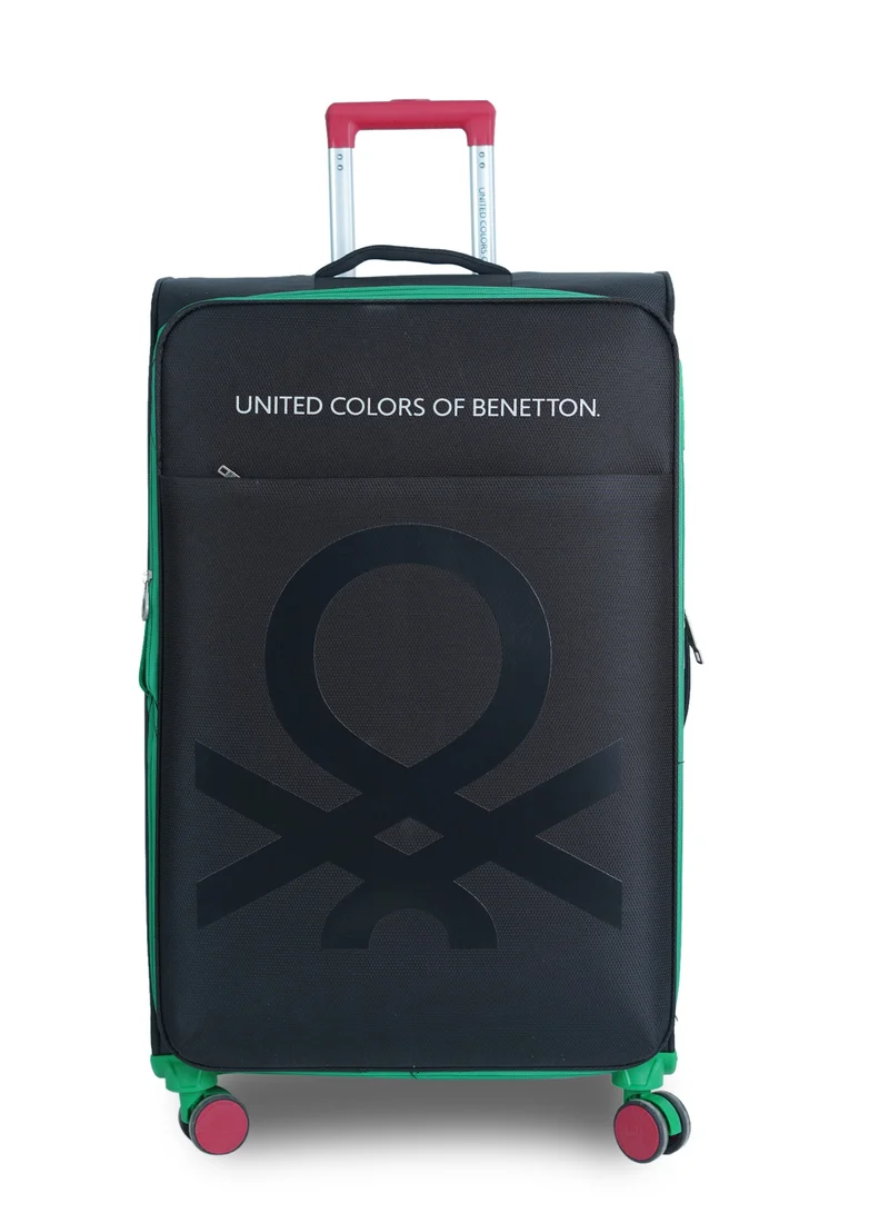 UNITED COLORS OF BENETTON BNTE-50 Set of 2 Luggage with TSA Lock| Material- Soft Trolley with lightweight| Adjustable Trolley Handle | Smooth Dual Wheels 360degree rotate| SIZE-20/28 Inch| BLACK