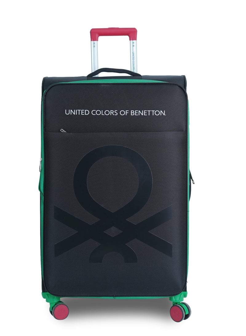 UNITED COLORS OF BENETTON BNTE-50 Set of 2 Luggage with TSA Lock| Material- Soft Trolley with lightweight| Adjustable Trolley Handle | Smooth Dual Wheels 360degree rotate| SIZE-20/28 Inch| BLACK - Image 2