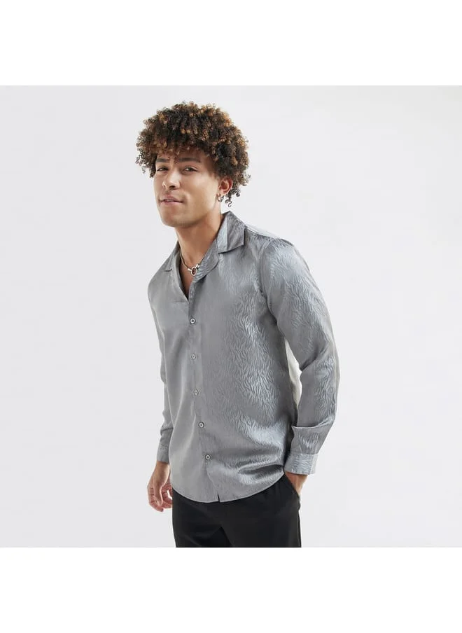 FAV Jacquard Shirt with Camp Collar